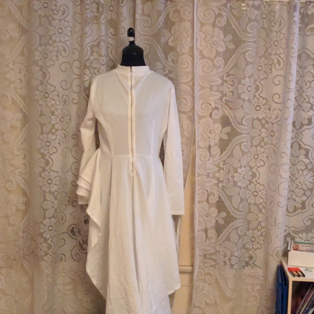 White high-low dress